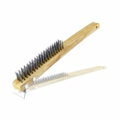 New ⌛ Generic Long Handle Wire Brush With Scraper 🔥