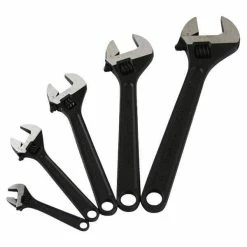 Coupon 😀 Stark Adjustable 🔧 Wrench Set CrV Black Oxide Steel 5 Pc 4, 6, 8, 10, 12 Inch 🔥