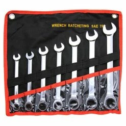 Best Sale 💯 Stark Combination Ratcheting Open End 🔧 Wrench Set SAE Standard Chrome 7 Pc 👏