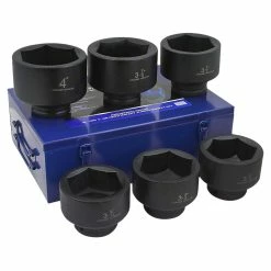 Coupon 🔥 Stark Impact Socket Set Deep Shallow 7 Pc Industrial SAE Jumbo 1 Inch Drive 🥰