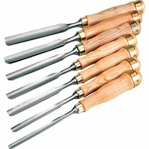 Hot Sale 🔔 Shop Fox 7 Pc. Gouge Chisel Set Chrome Vanadium Steel D3780 😉 -Hand Tools Sales Shop WS D3780 1